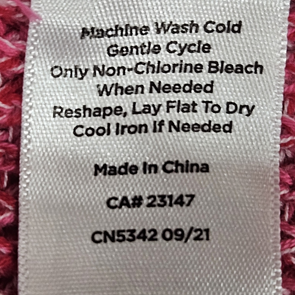 Talbots Pima Cotton Ombré Stripe Sweater Orange Pink Bright Knit Top Size L NWOT - Picture 6 of 6